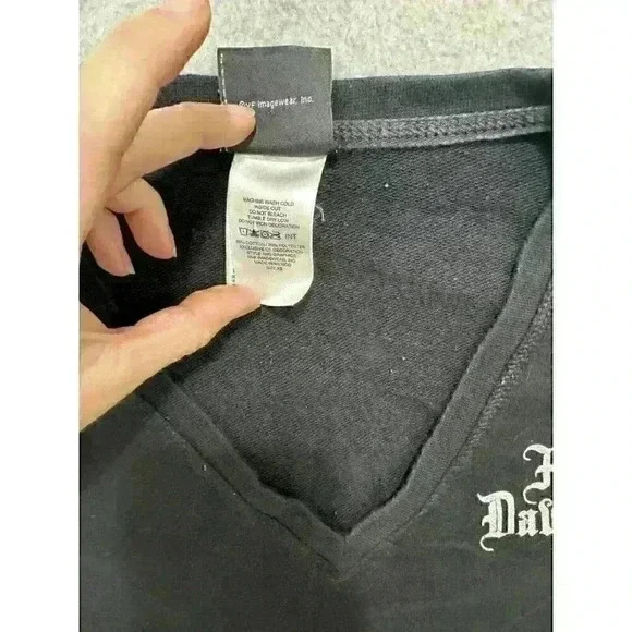 VTG Y2K Harley-Davidson Women’s V-Neck Sweater XS Black Pullover Biker Florida - Picture 4 of 14